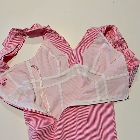 Beautiful condition! Lilly Pulitzer Pink and White Seersucker dress - size 00 - Picture 5 of 9